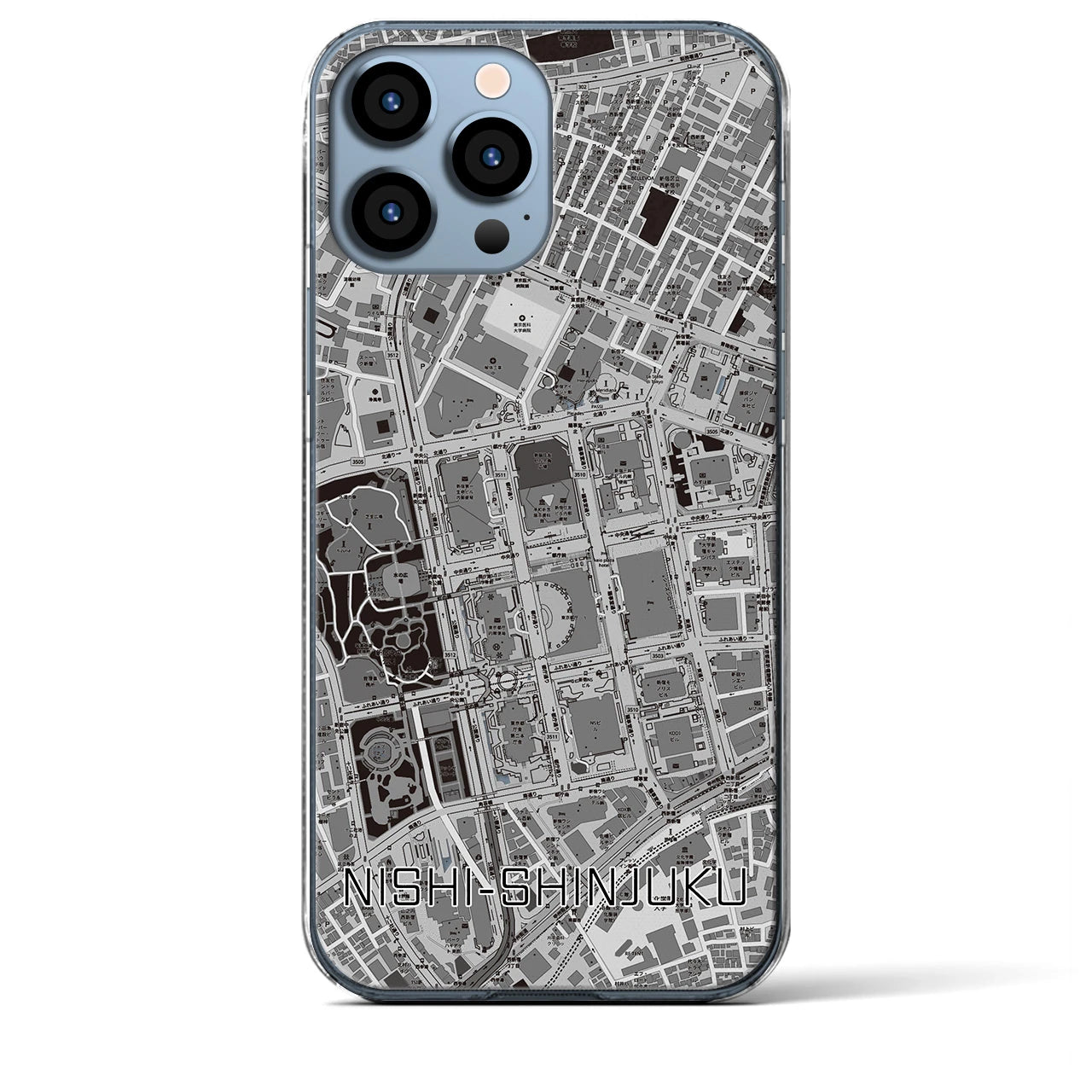 【西新宿(東京都)】地図柄iPhoneケース(クリアタイプ)