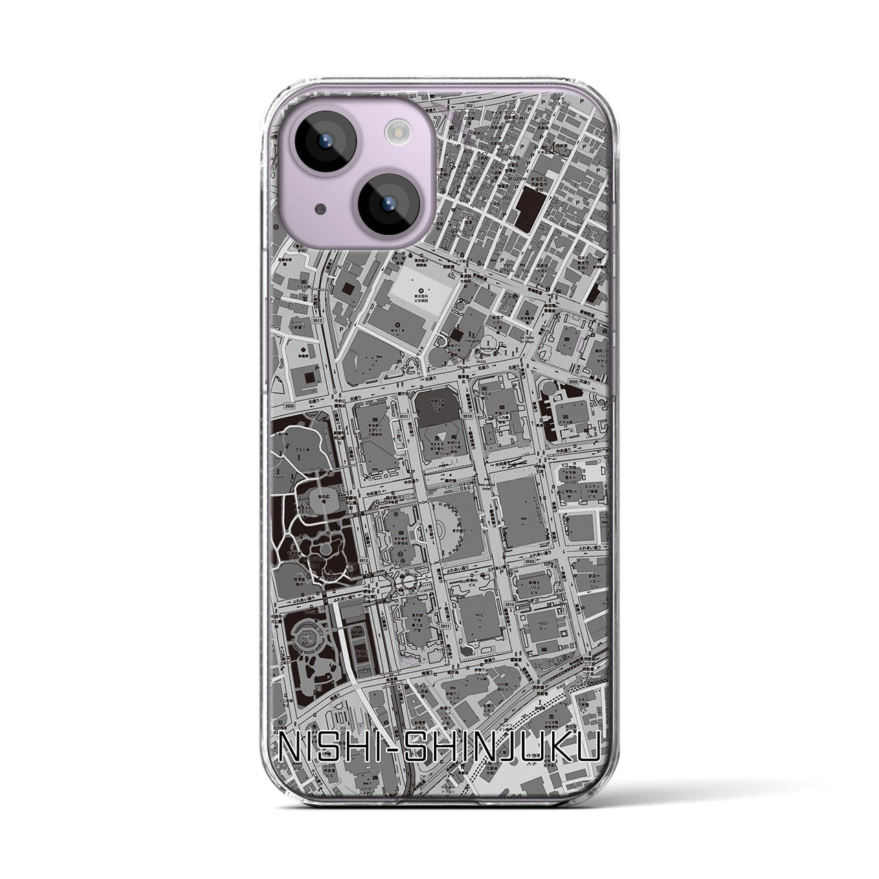 【西新宿(東京都)】地図柄iPhoneケース(クリアタイプ)