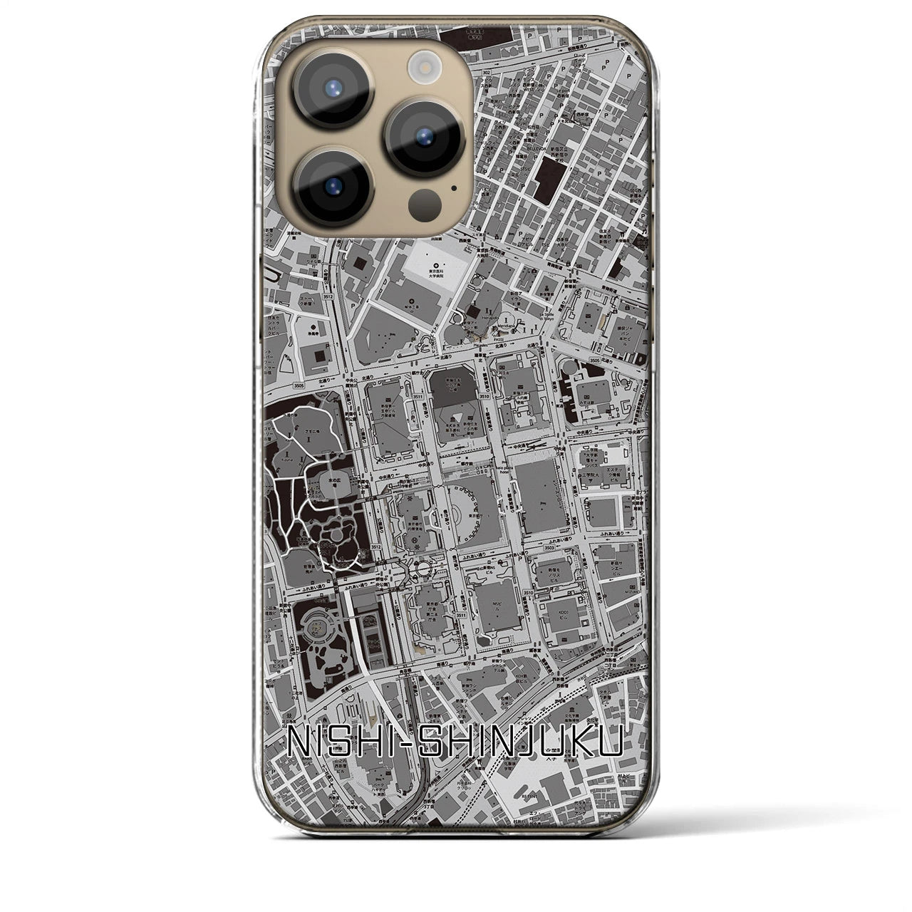 【西新宿(東京都)】地図柄iPhoneケース(クリアタイプ)