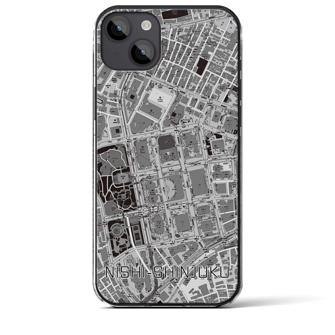 【西新宿(東京都)】地図柄iPhoneケース(クリアタイプ)