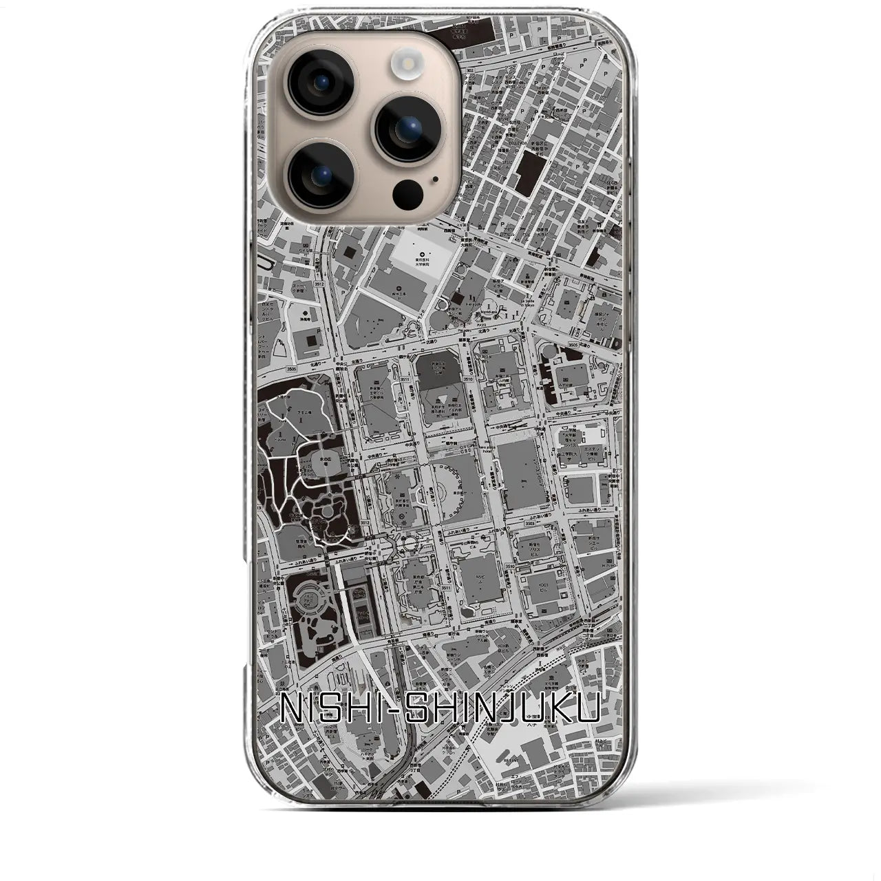 【西新宿(東京都)】地図柄iPhoneケース(クリアタイプ)