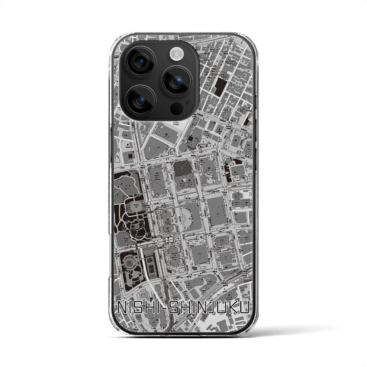 【西新宿(東京都)】地図柄iPhoneケース(クリアタイプ)