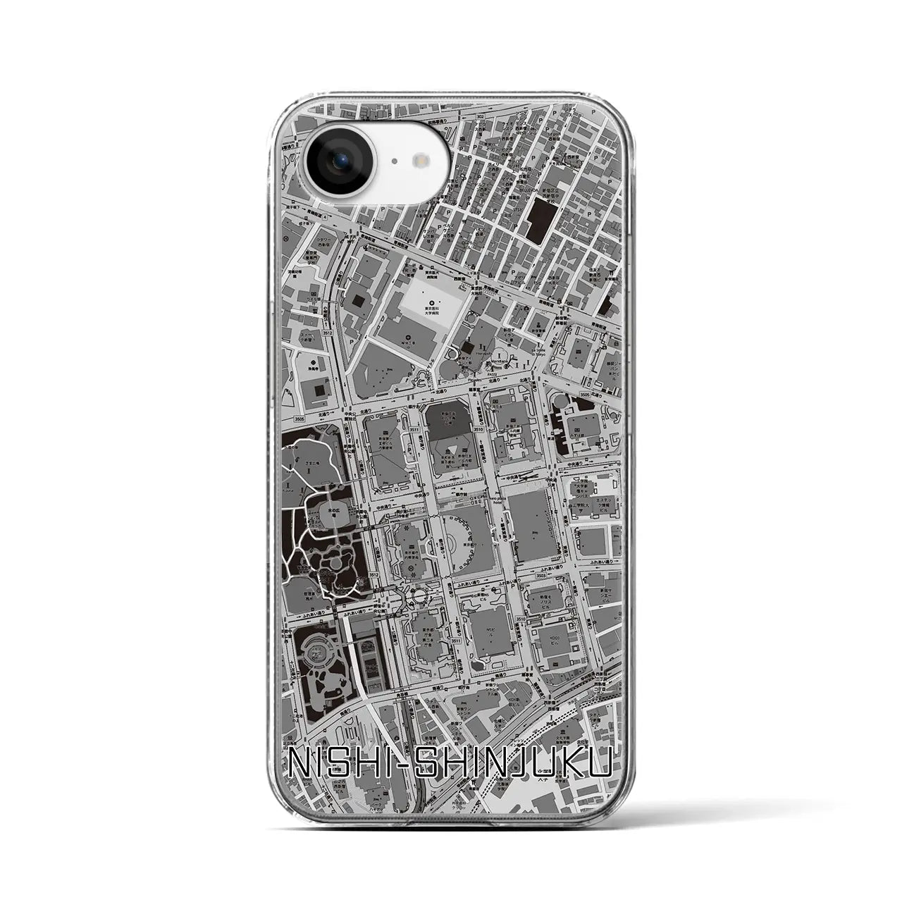 【西新宿(東京都)】地図柄iPhoneケース(クリアタイプ)