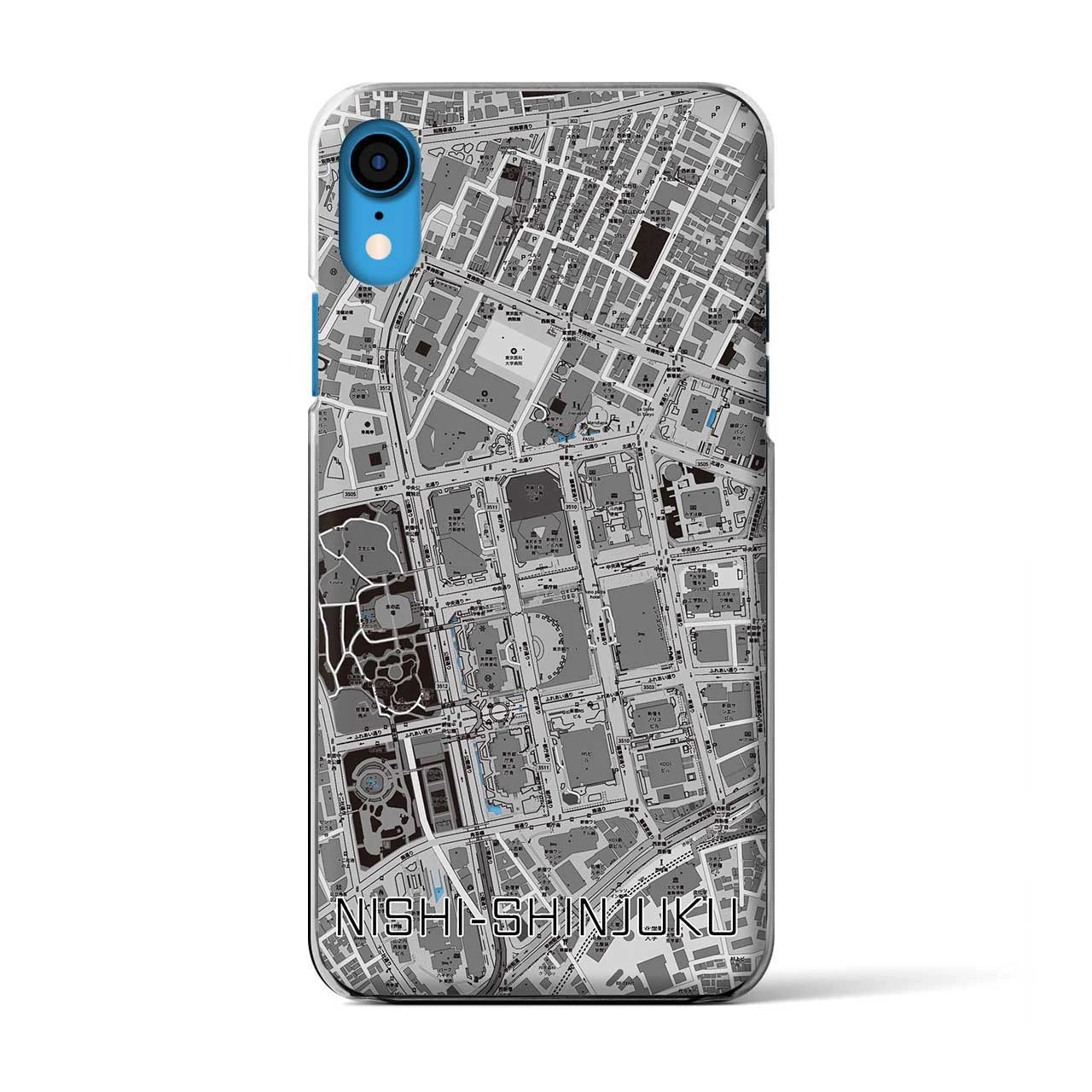 【西新宿(東京都)】地図柄iPhoneケース(クリアタイプ)