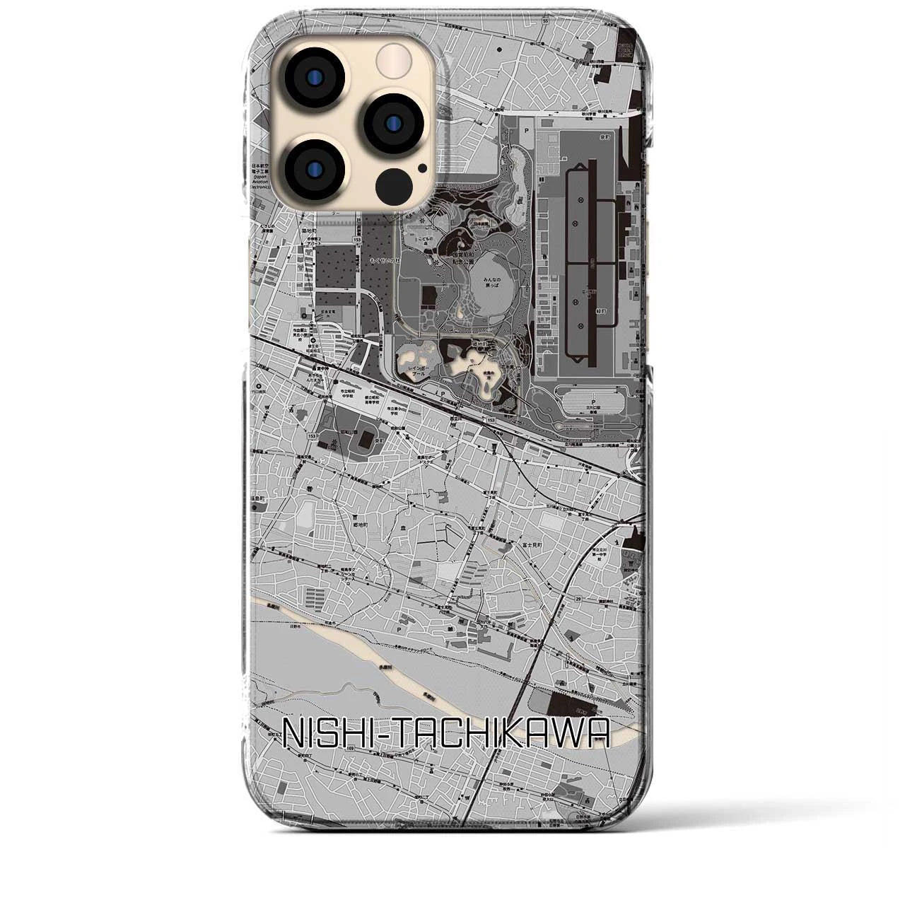 【西立川(東京都)】地図柄iPhoneケース(クリアタイプ)