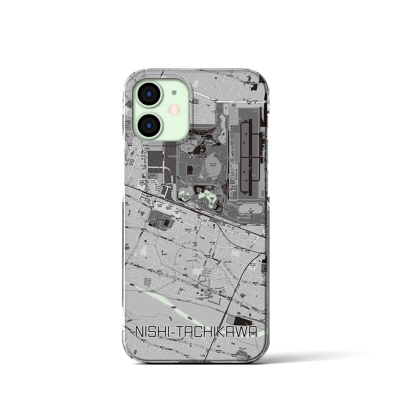 【西立川(東京都)】地図柄iPhoneケース(クリアタイプ)
