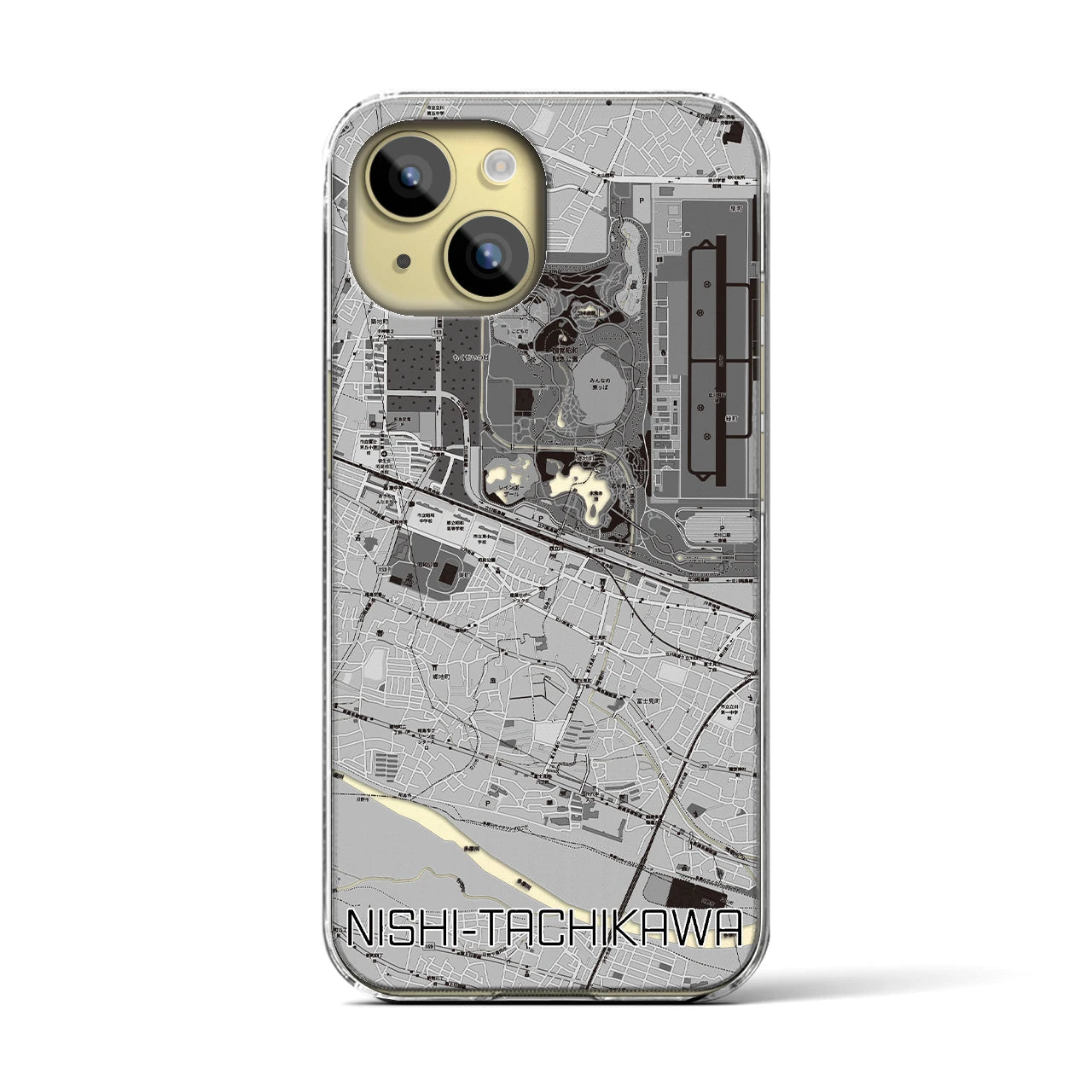 【西立川(東京都)】地図柄iPhoneケース(クリアタイプ)