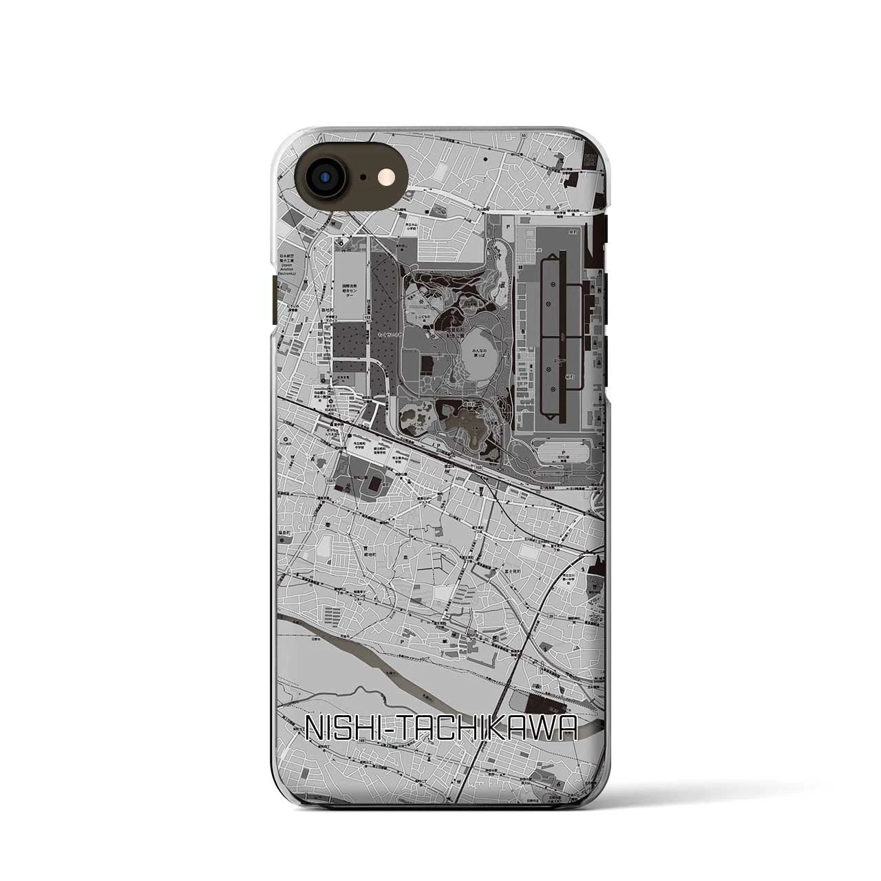 【西立川(東京都)】地図柄iPhoneケース(クリアタイプ)