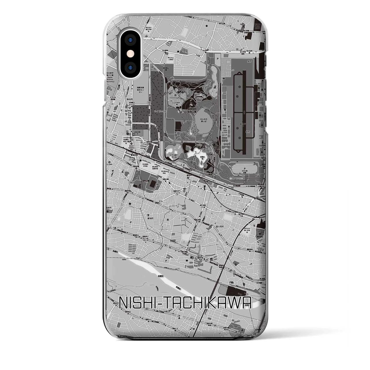 【西立川(東京都)】地図柄iPhoneケース(クリアタイプ)