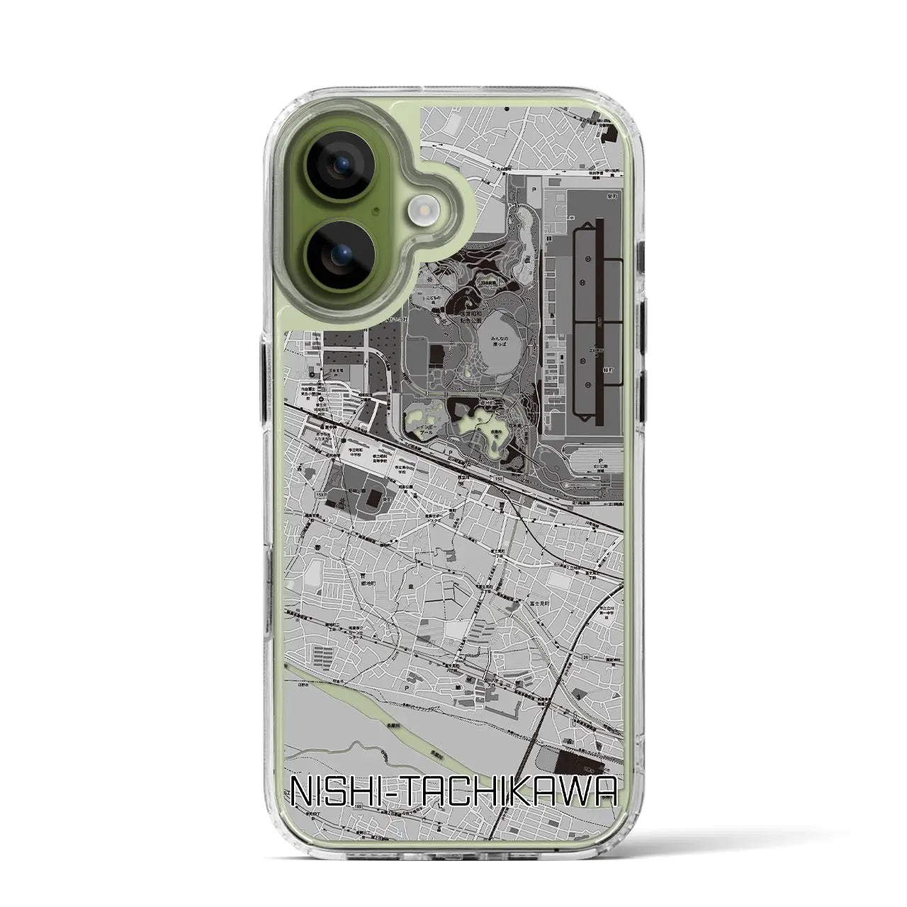 【西立川(東京都)】地図柄iPhoneケース(MagSafeタイプ)