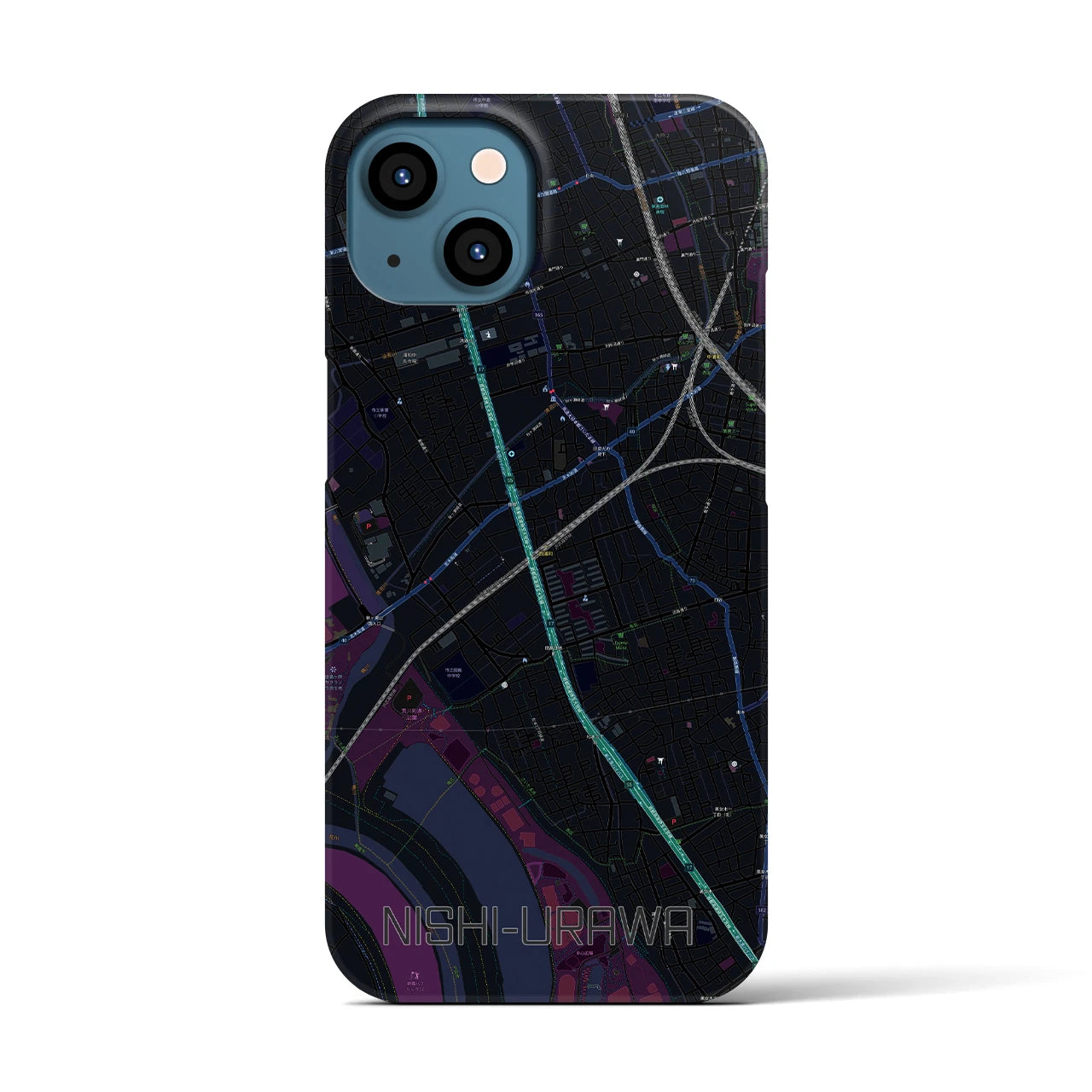 【西浦和(埼玉県)】地図柄iPhoneケース(バックカバータイプ)