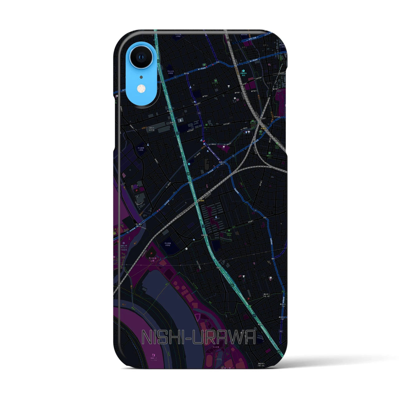 【西浦和(埼玉県)】地図柄iPhoneケース(バックカバータイプ)