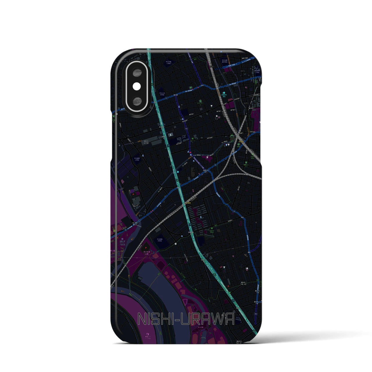 【西浦和(埼玉県)】地図柄iPhoneケース(バックカバータイプ)