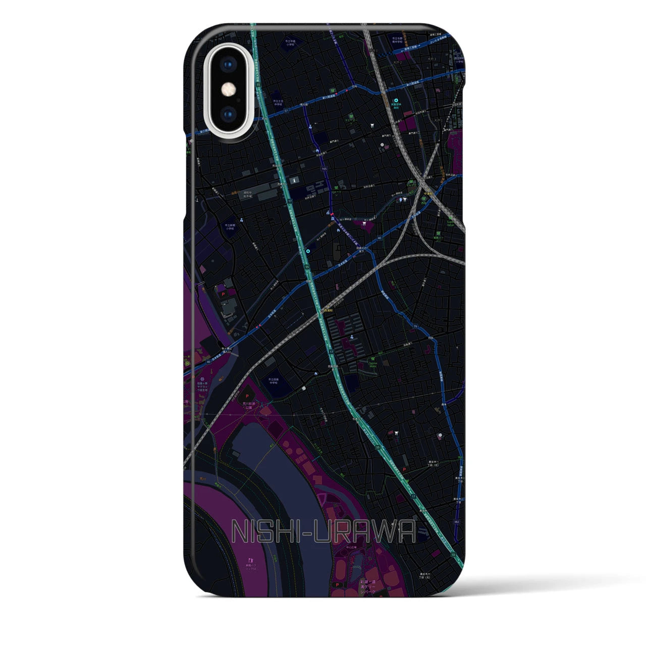 【西浦和(埼玉県)】地図柄iPhoneケース(バックカバータイプ)