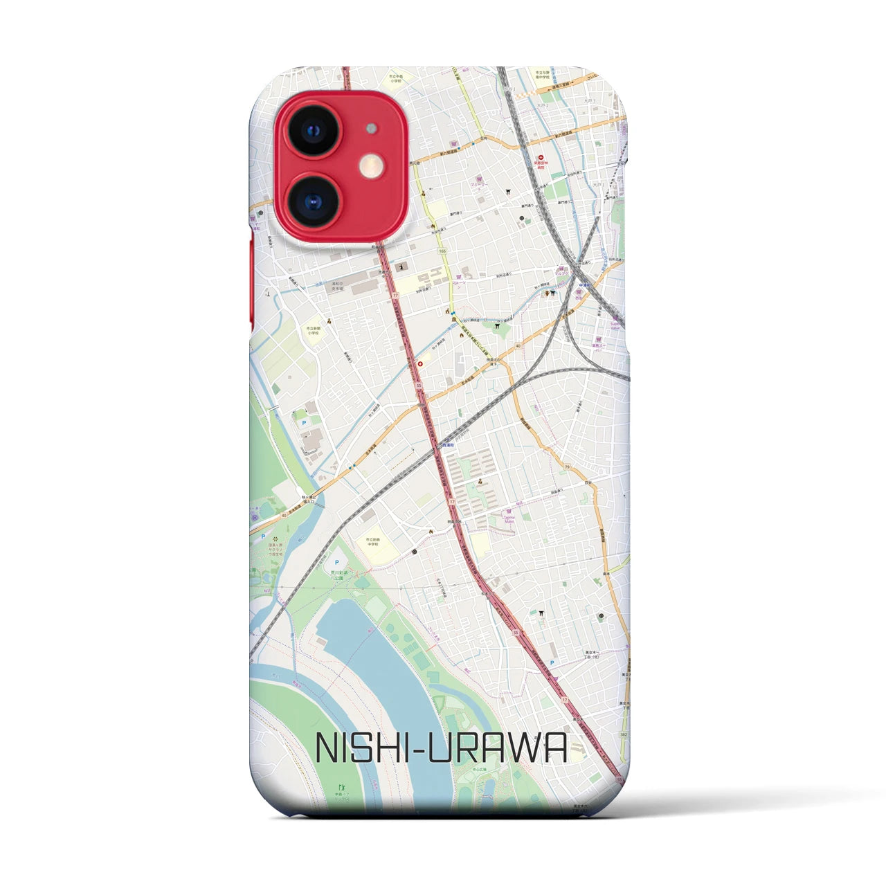 【西浦和(埼玉県)】地図柄iPhoneケース(バックカバータイプ)