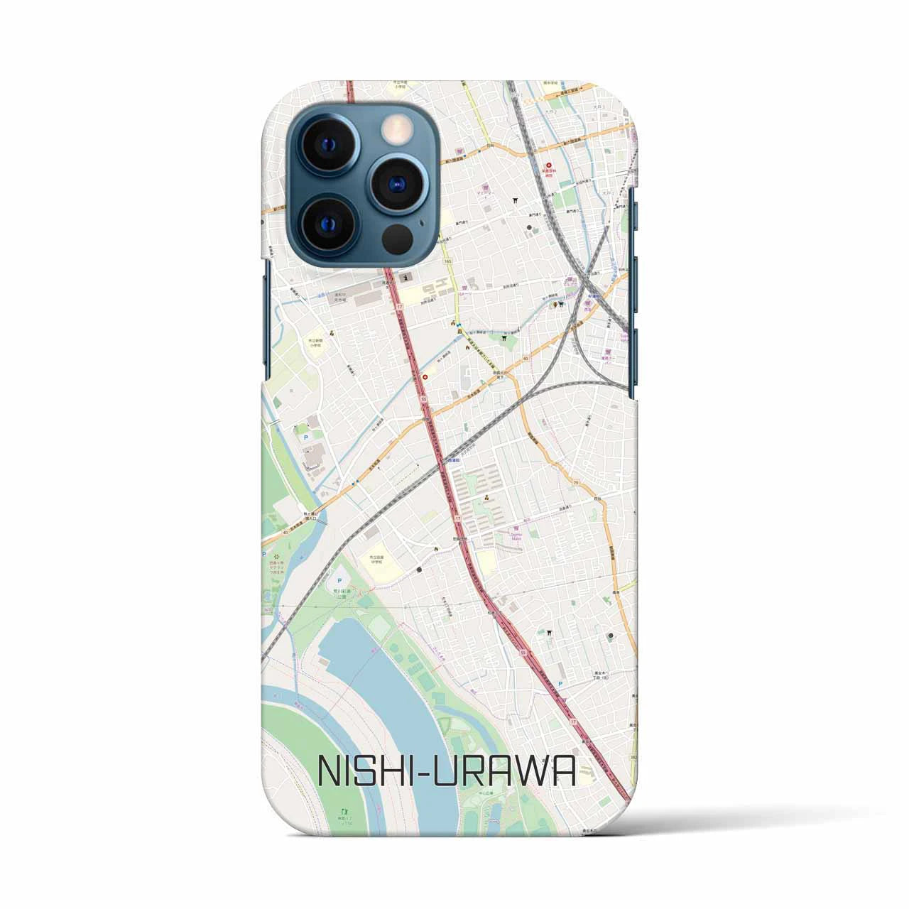【西浦和(埼玉県)】地図柄iPhoneケース(バックカバータイプ)