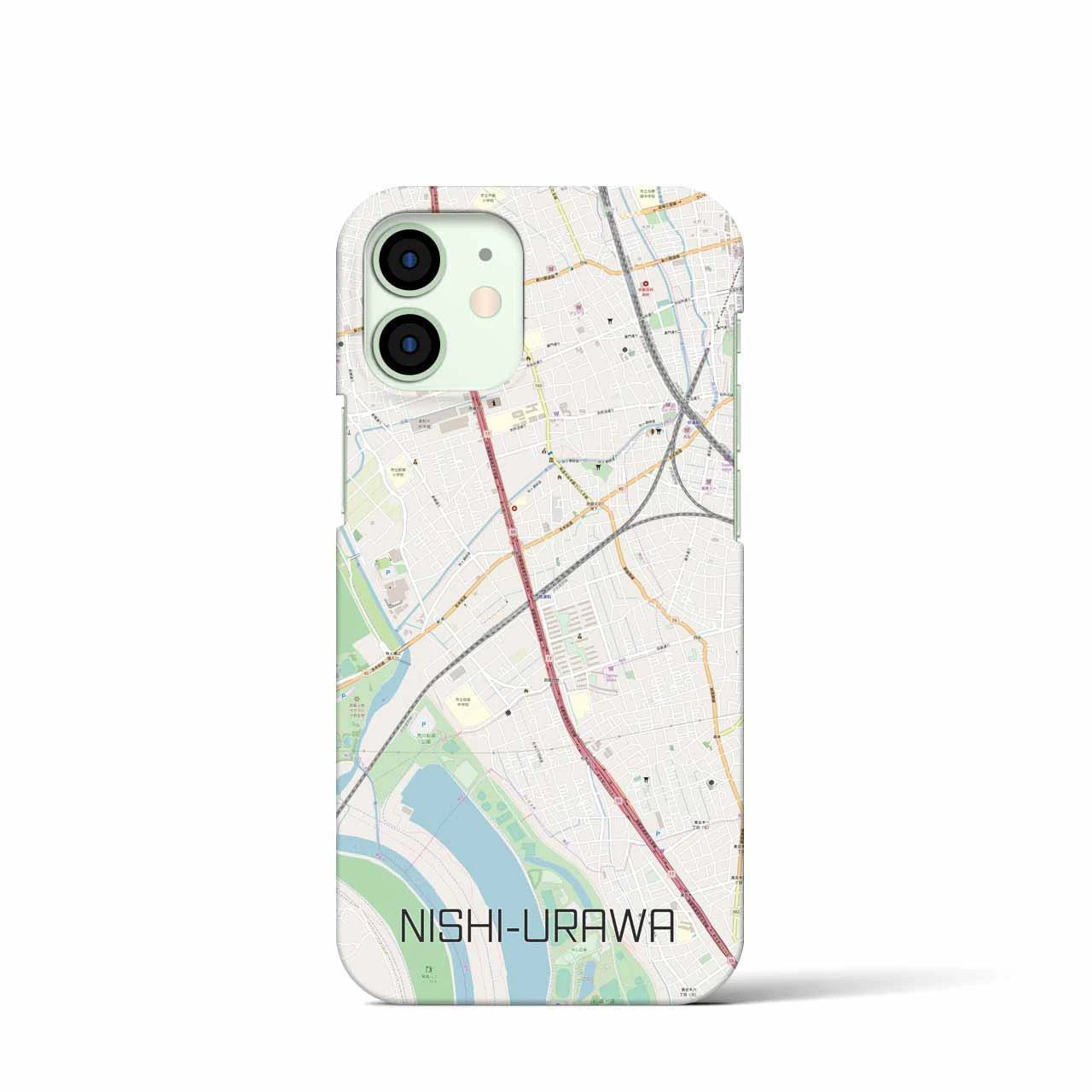 【西浦和(埼玉県)】地図柄iPhoneケース(バックカバータイプ)