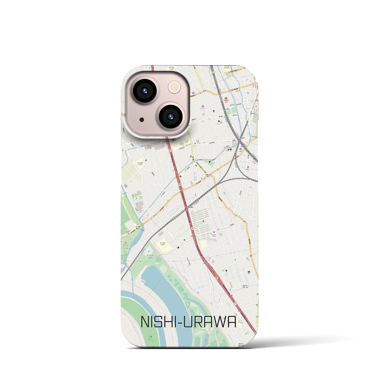 【西浦和(埼玉県)】地図柄iPhoneケース(バックカバータイプ)