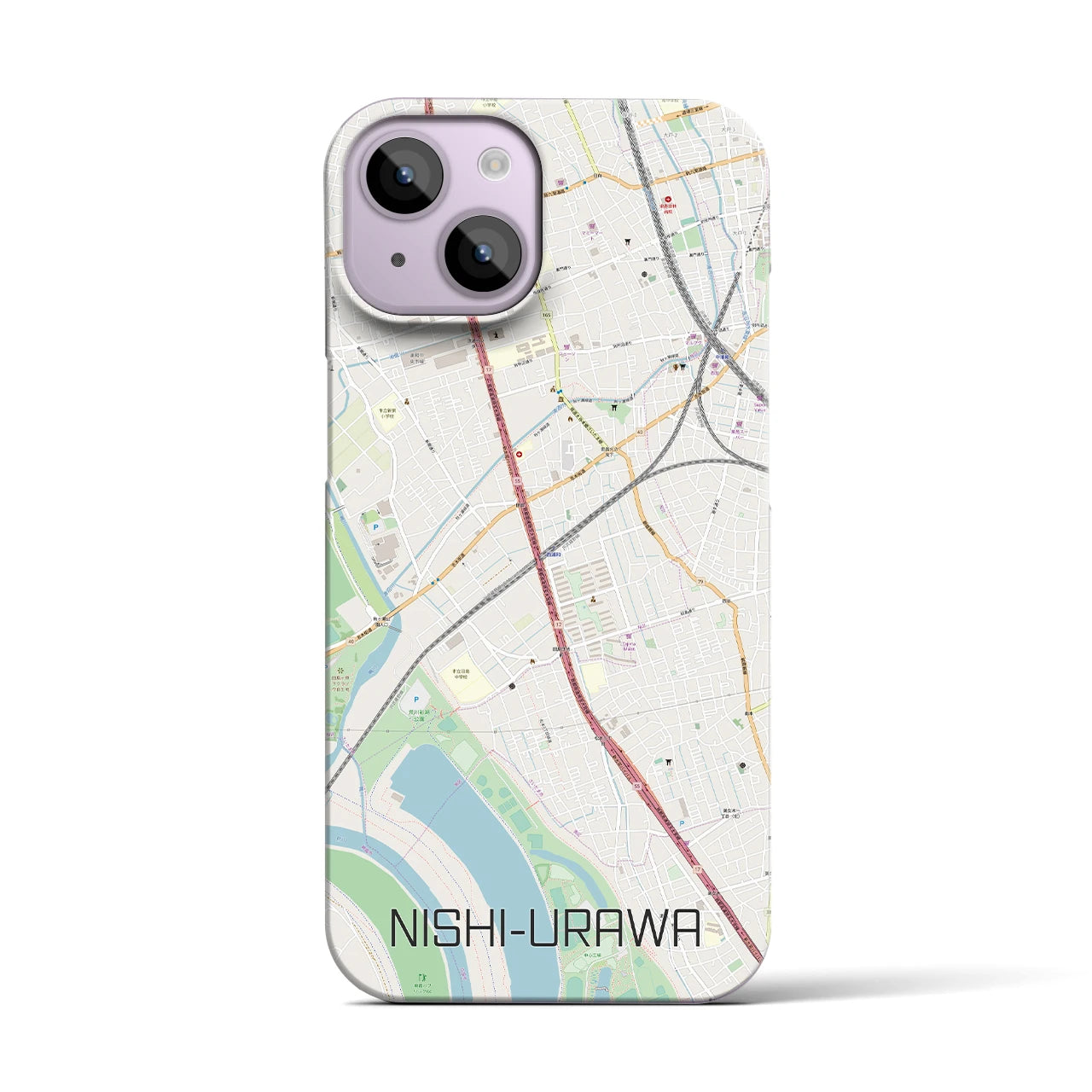 【西浦和(埼玉県)】地図柄iPhoneケース(バックカバータイプ)
