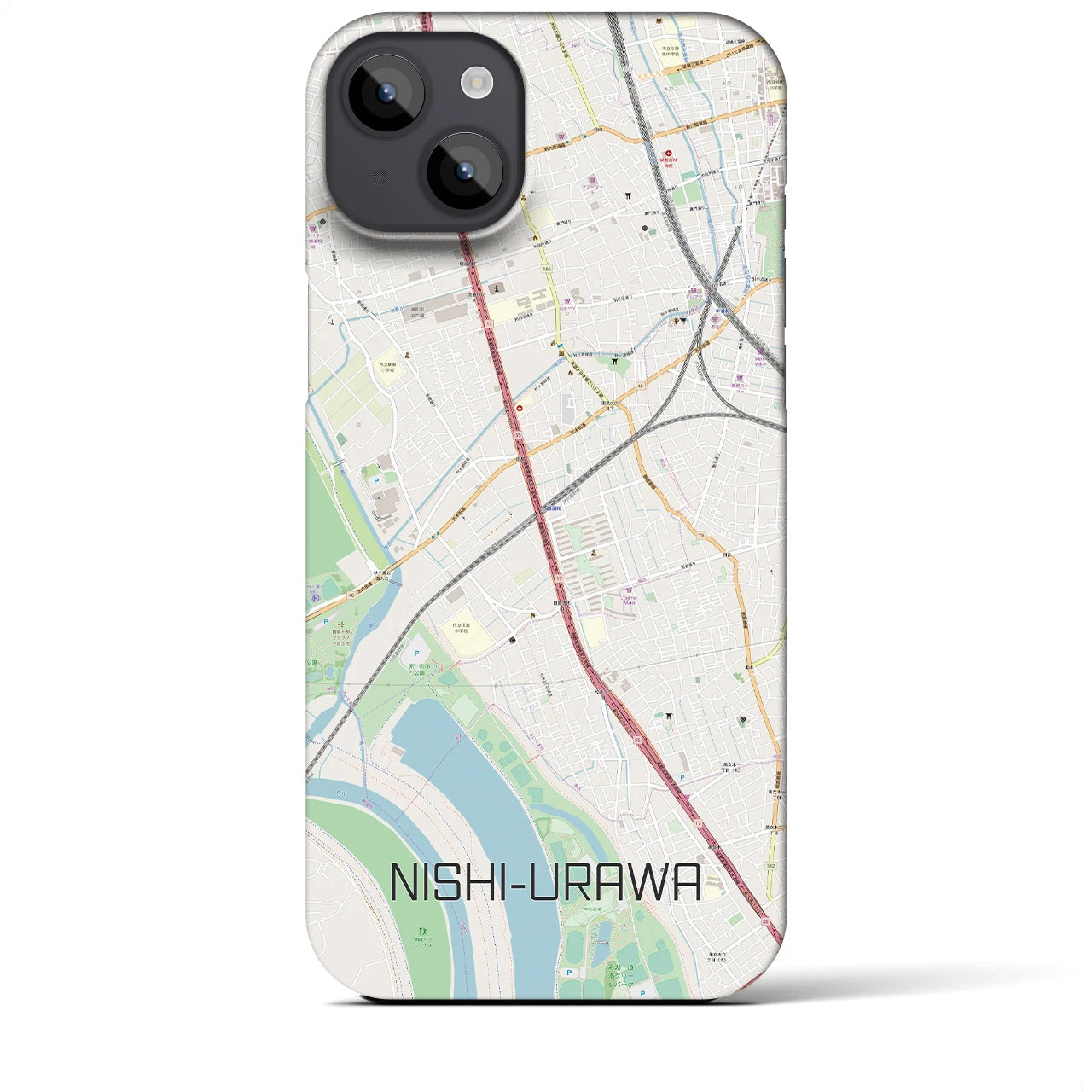 【西浦和(埼玉県)】地図柄iPhoneケース(バックカバータイプ)