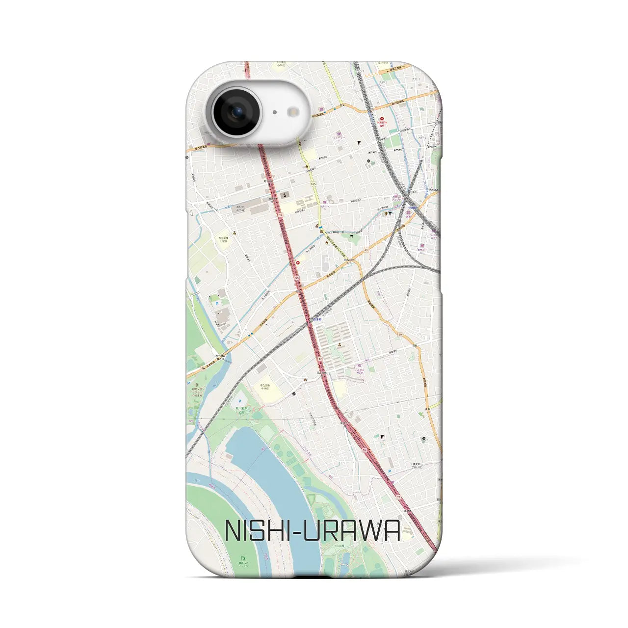 【西浦和(埼玉県)】地図柄iPhoneケース(バックカバータイプ)