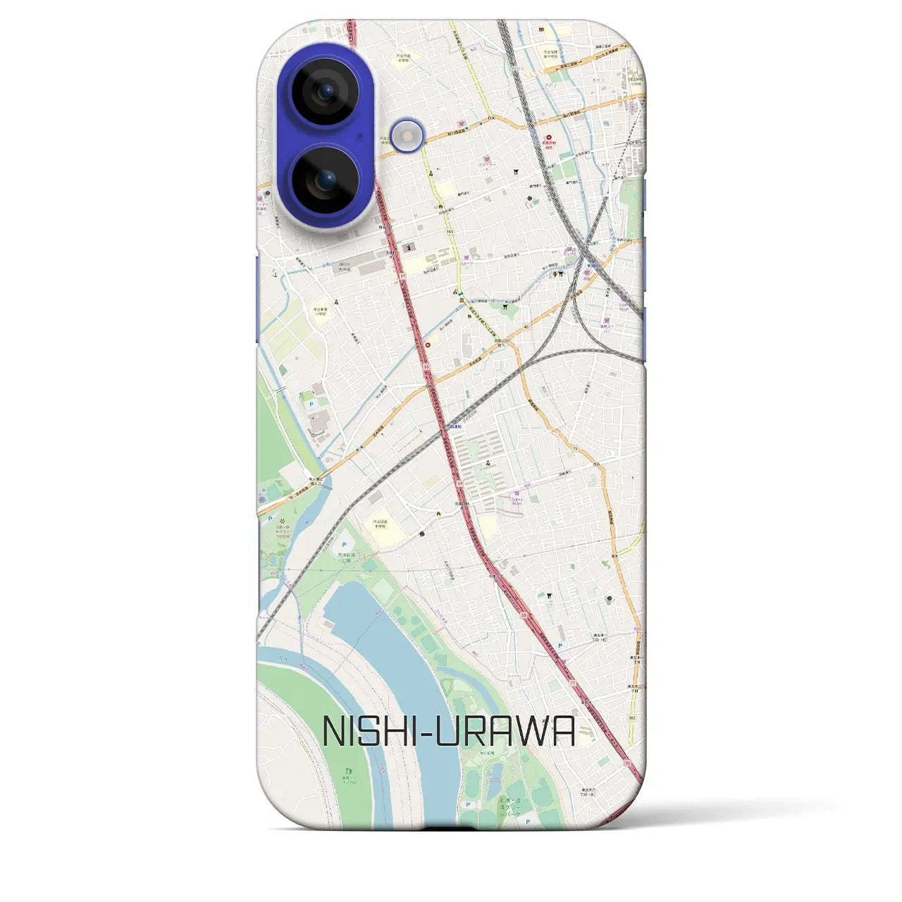 【西浦和(埼玉県)】地図柄iPhoneケース(バックカバータイプ)ナチュラル・iPhone 16 Pro Max 用