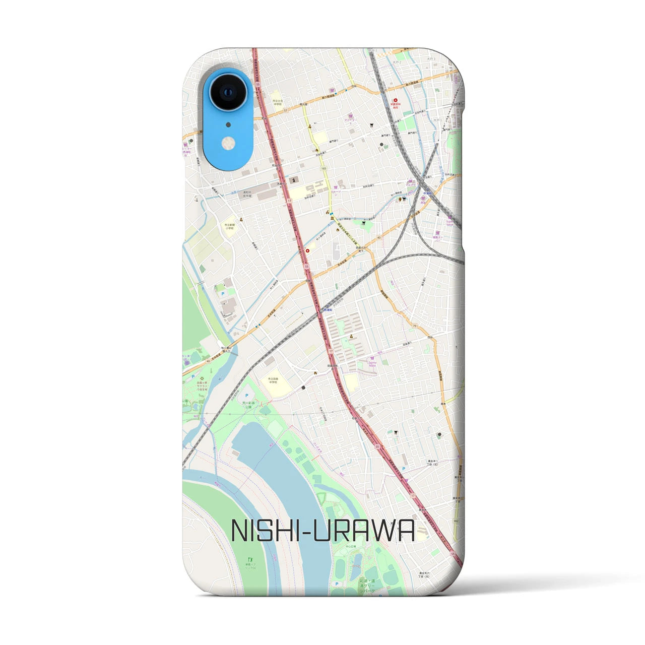 【西浦和(埼玉県)】地図柄iPhoneケース(バックカバータイプ)