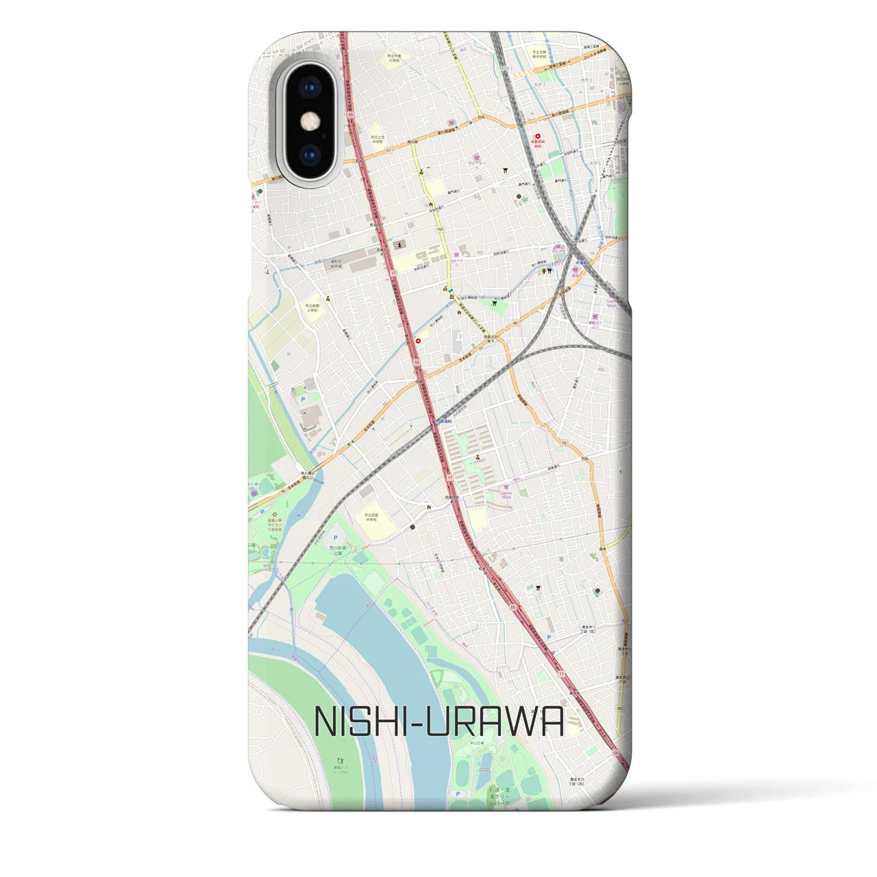 【西浦和(埼玉県)】地図柄iPhoneケース(バックカバータイプ)
