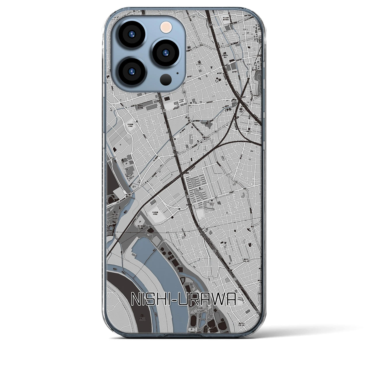 【西浦和(埼玉県)】地図柄iPhoneケース(クリアタイプ)