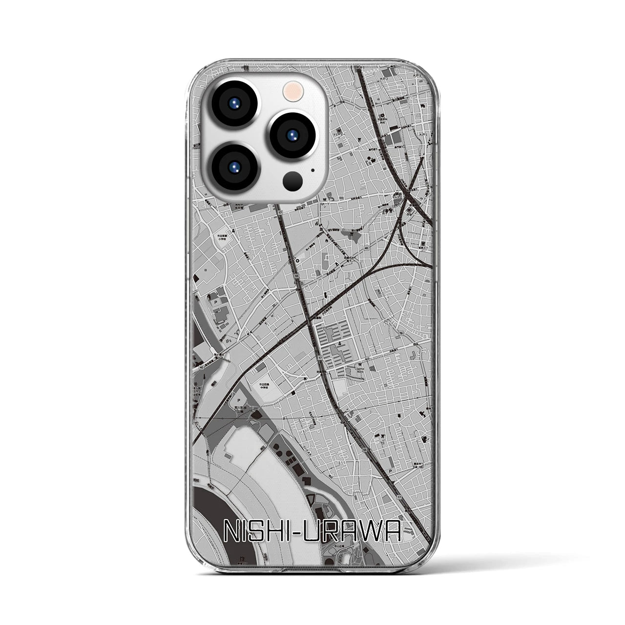 【西浦和(埼玉県)】地図柄iPhoneケース(クリアタイプ)