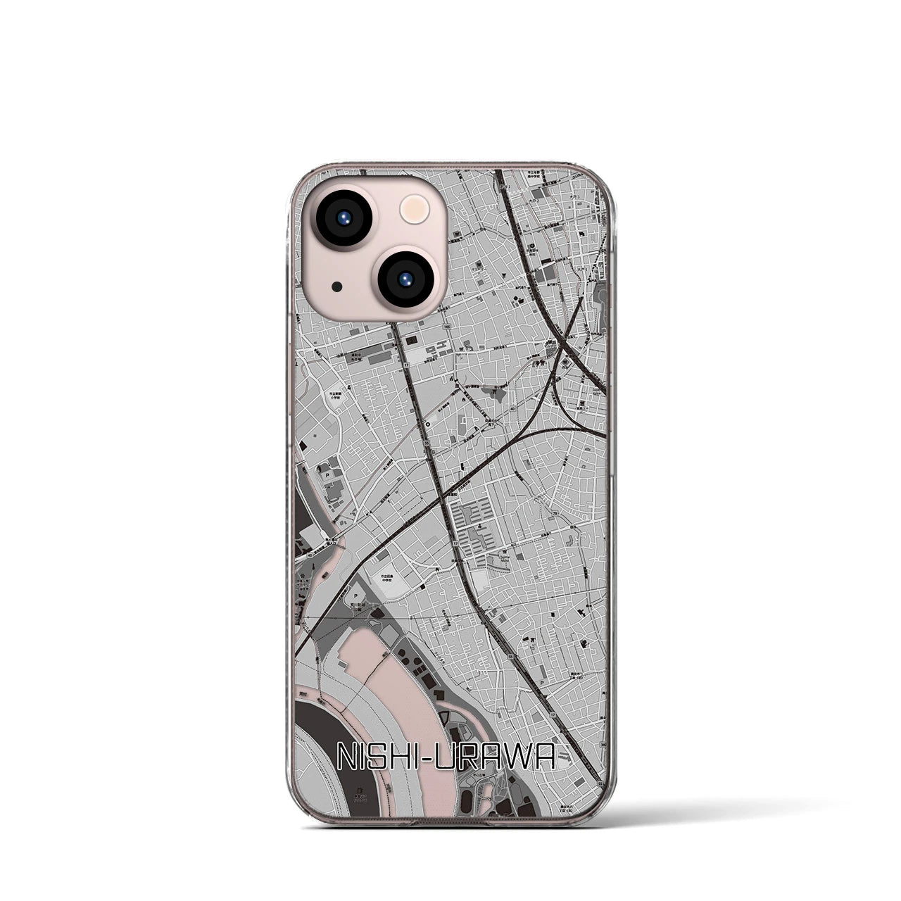 【西浦和(埼玉県)】地図柄iPhoneケース(クリアタイプ)