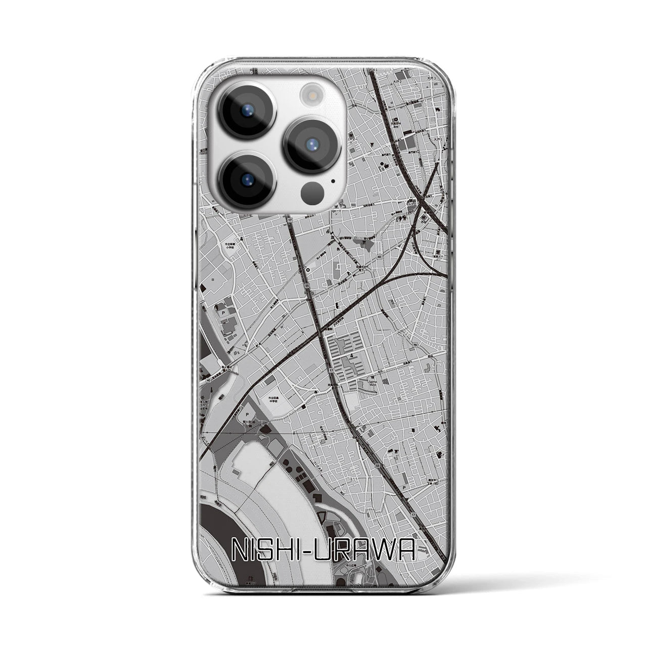 【西浦和(埼玉県)】地図柄iPhoneケース(クリアタイプ)