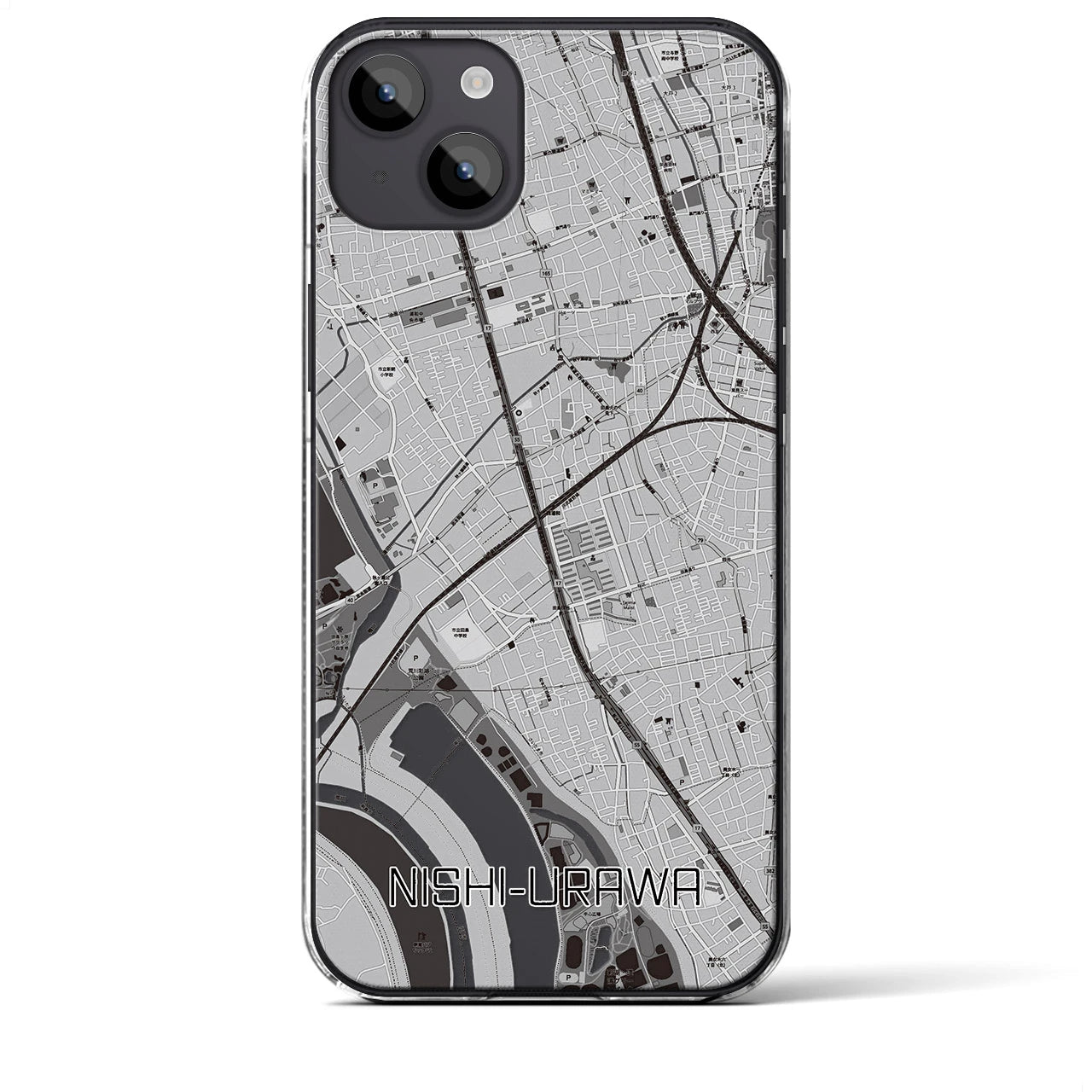 【西浦和(埼玉県)】地図柄iPhoneケース(クリアタイプ)