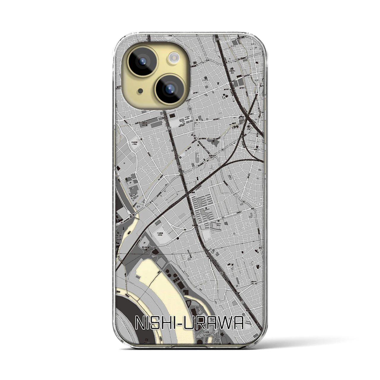 【西浦和(埼玉県)】地図柄iPhoneケース(クリアタイプ)