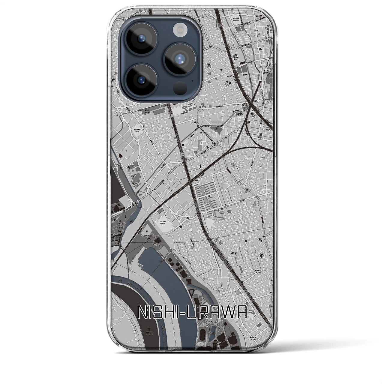 【西浦和(埼玉県)】地図柄iPhoneケース(クリアタイプ)