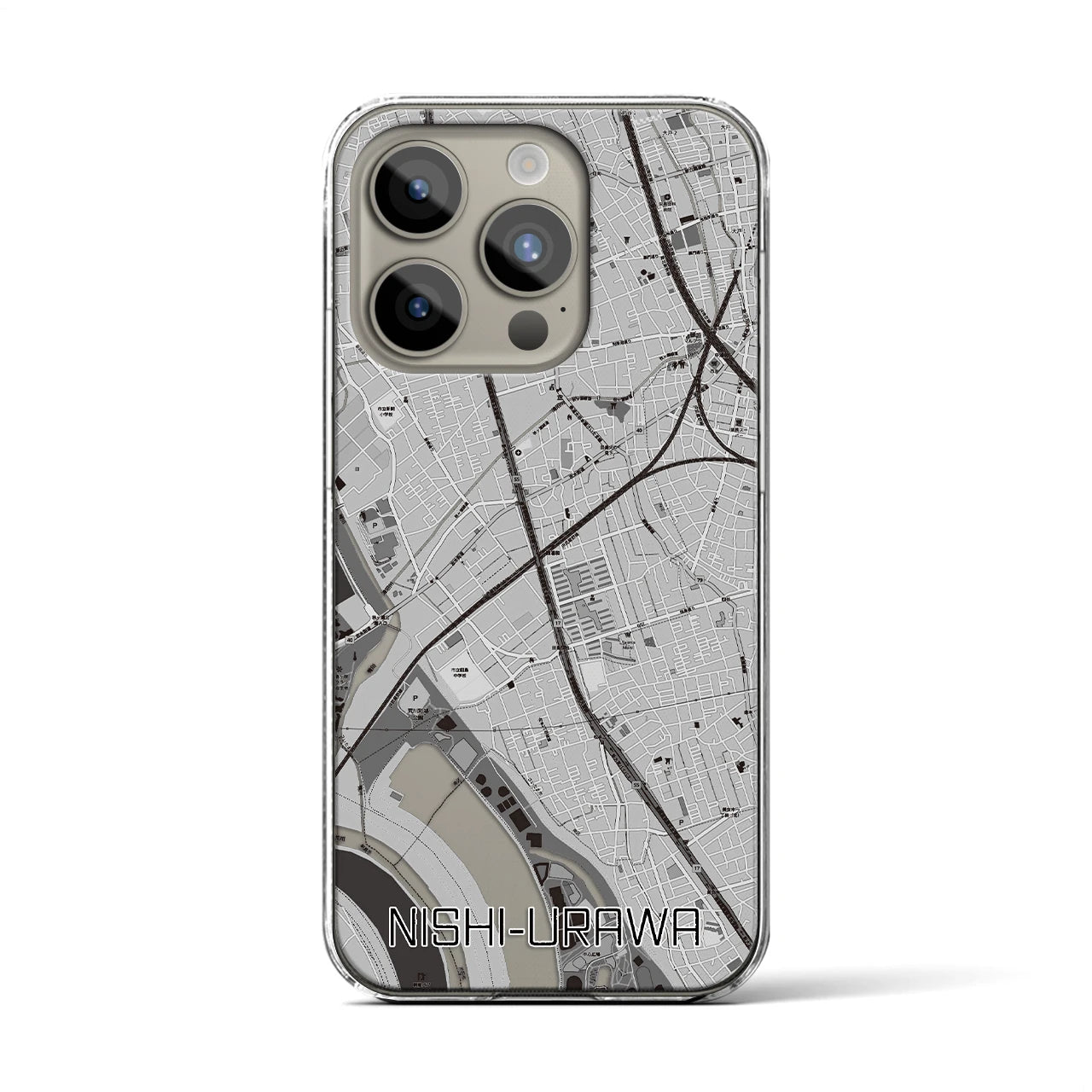 【西浦和(埼玉県)】地図柄iPhoneケース(クリアタイプ)