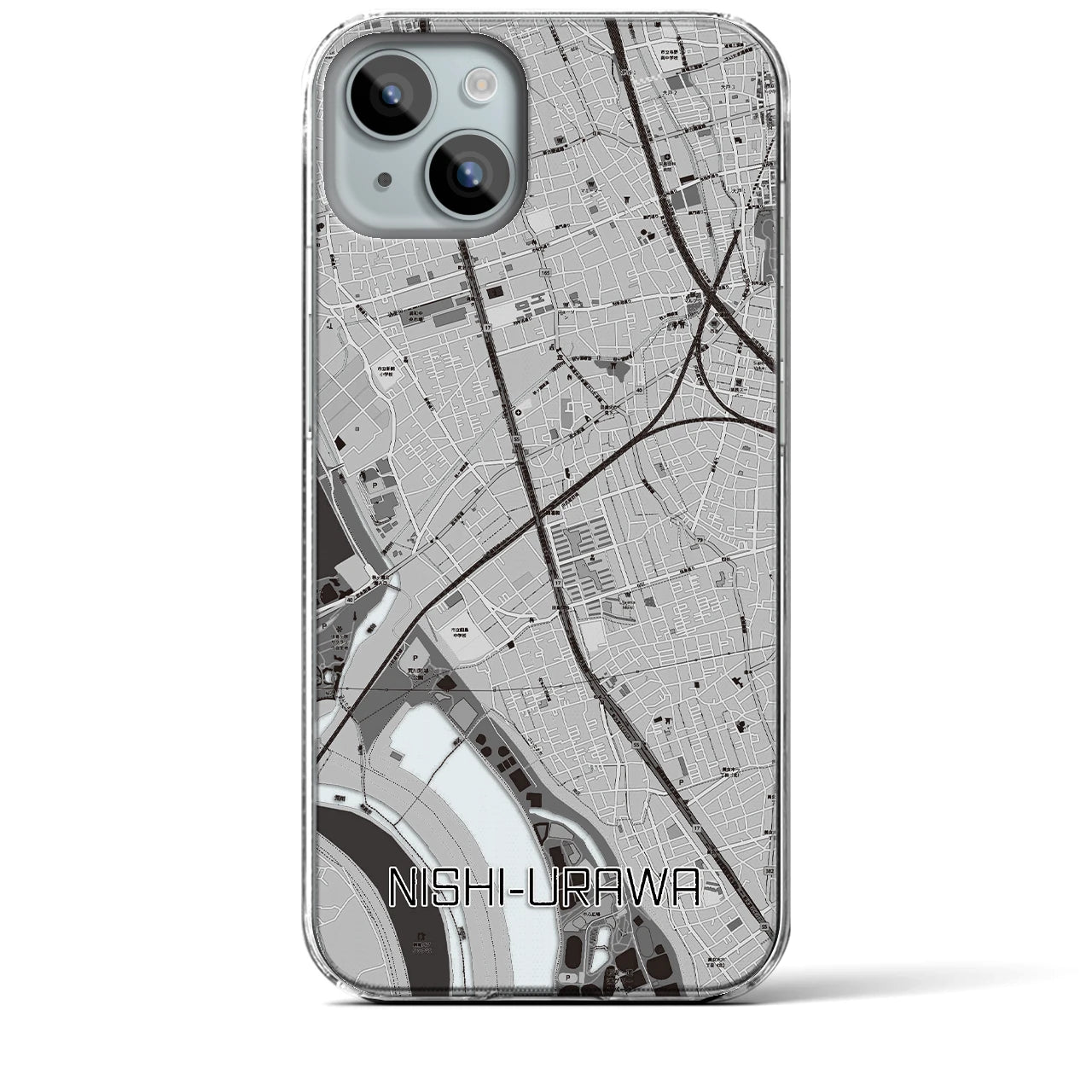 【西浦和(埼玉県)】地図柄iPhoneケース(クリアタイプ)