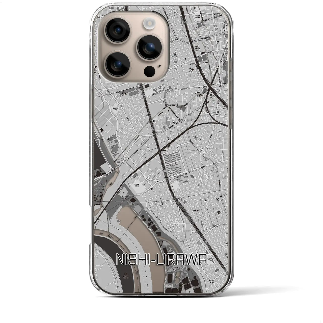 【西浦和(埼玉県)】地図柄iPhoneケース(クリアタイプ)