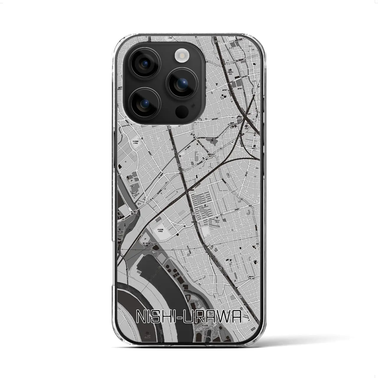 【西浦和(埼玉県)】地図柄iPhoneケース(クリアタイプ)