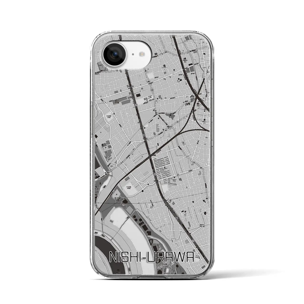 【西浦和(埼玉県)】地図柄iPhoneケース(クリアタイプ)