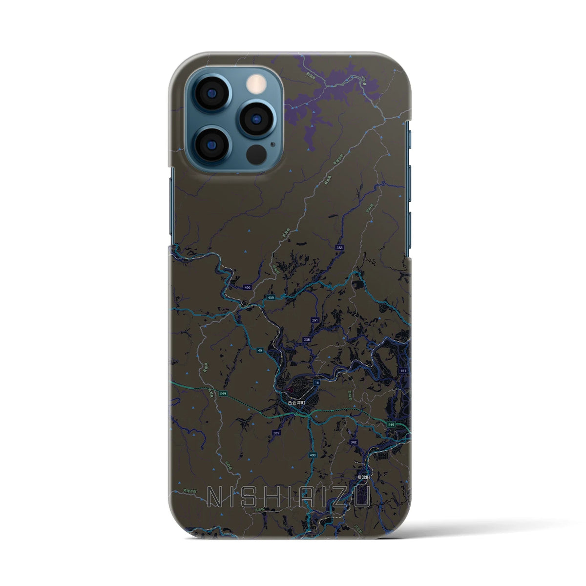 【西会津(福島県)】地図柄iPhoneケース(バックカバータイプ)