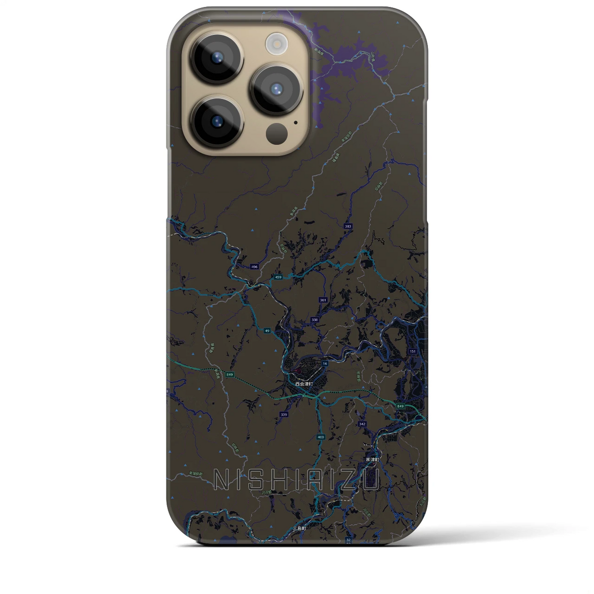 【西会津(福島県)】地図柄iPhoneケース(バックカバータイプ)