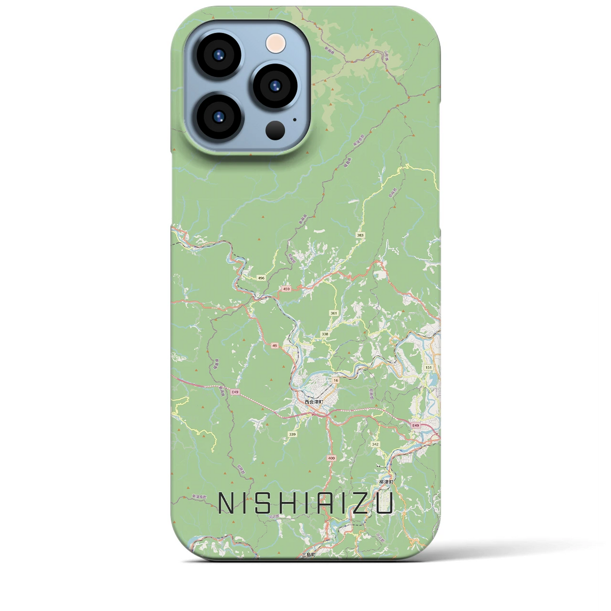 【西会津(福島県)】地図柄iPhoneケース(バックカバータイプ)
