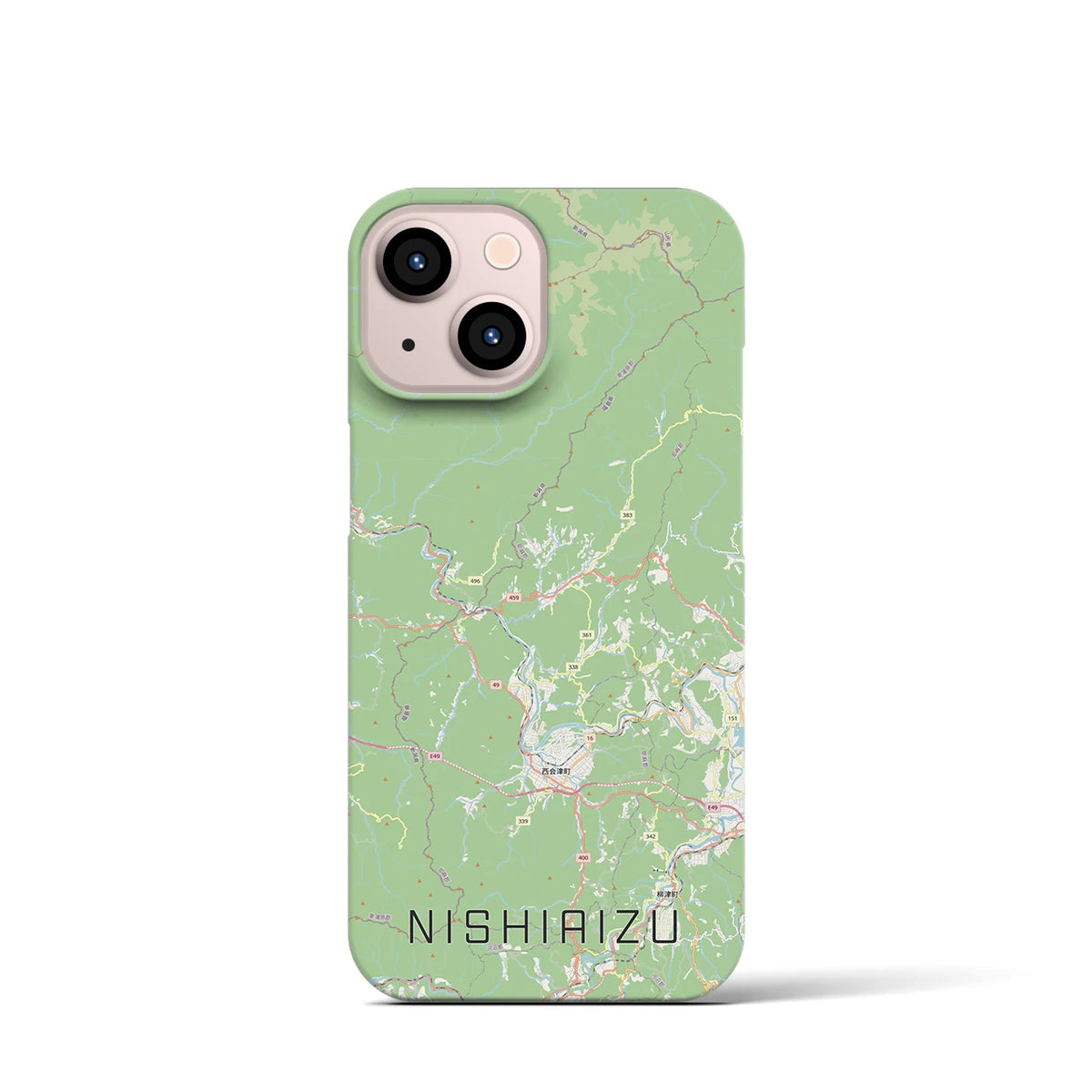 【西会津(福島県)】地図柄iPhoneケース(バックカバータイプ)