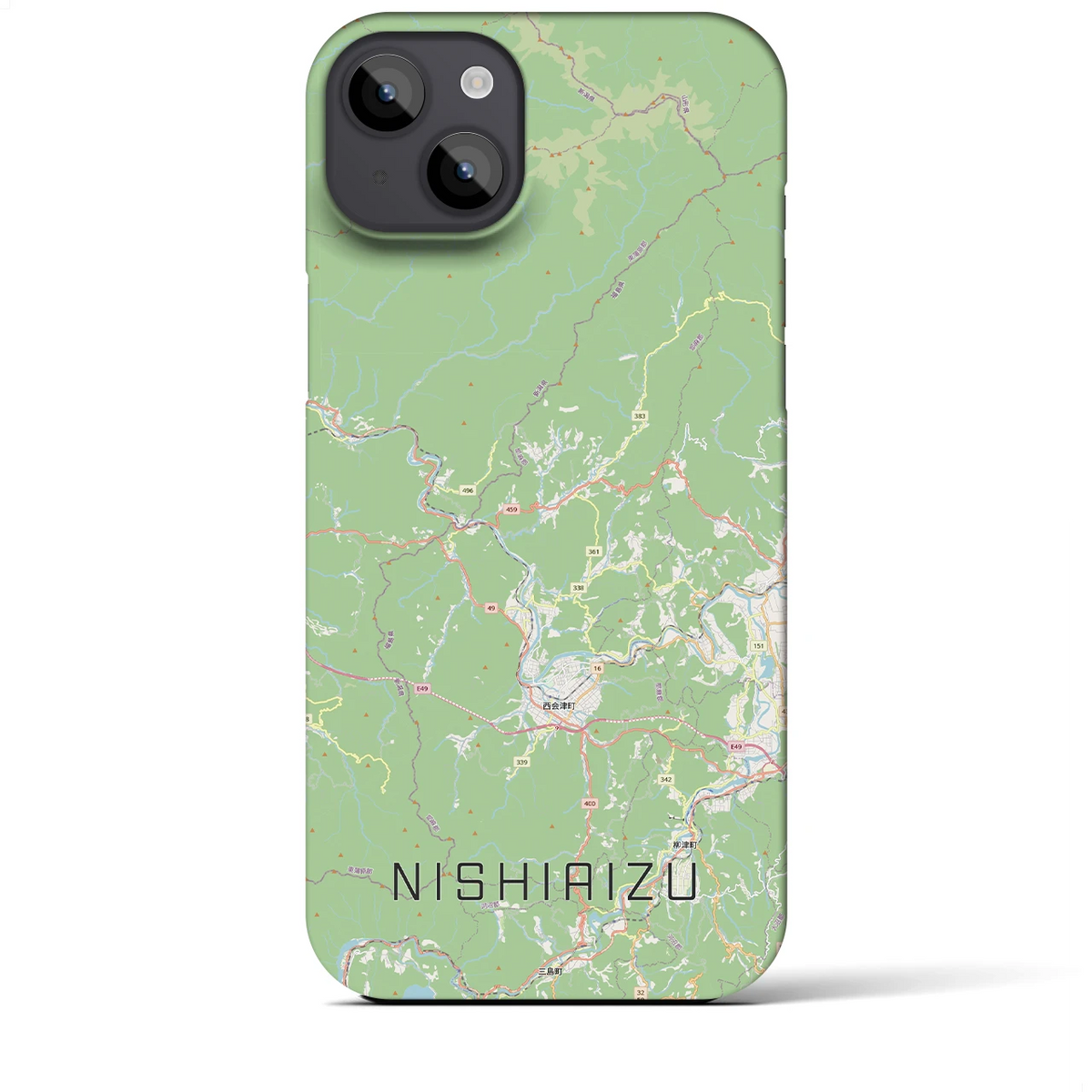 【西会津(福島県)】地図柄iPhoneケース(バックカバータイプ)