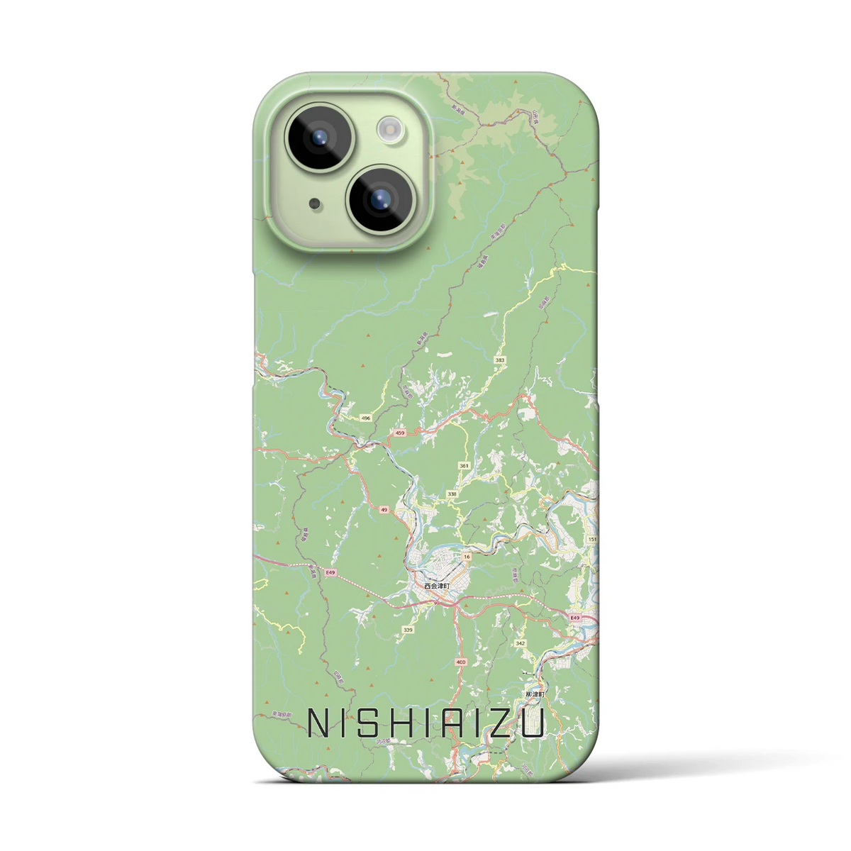 【西会津(福島県)】地図柄iPhoneケース(バックカバータイプ)