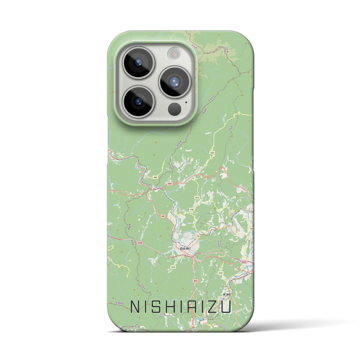 【西会津(福島県)】地図柄iPhoneケース(バックカバータイプ)