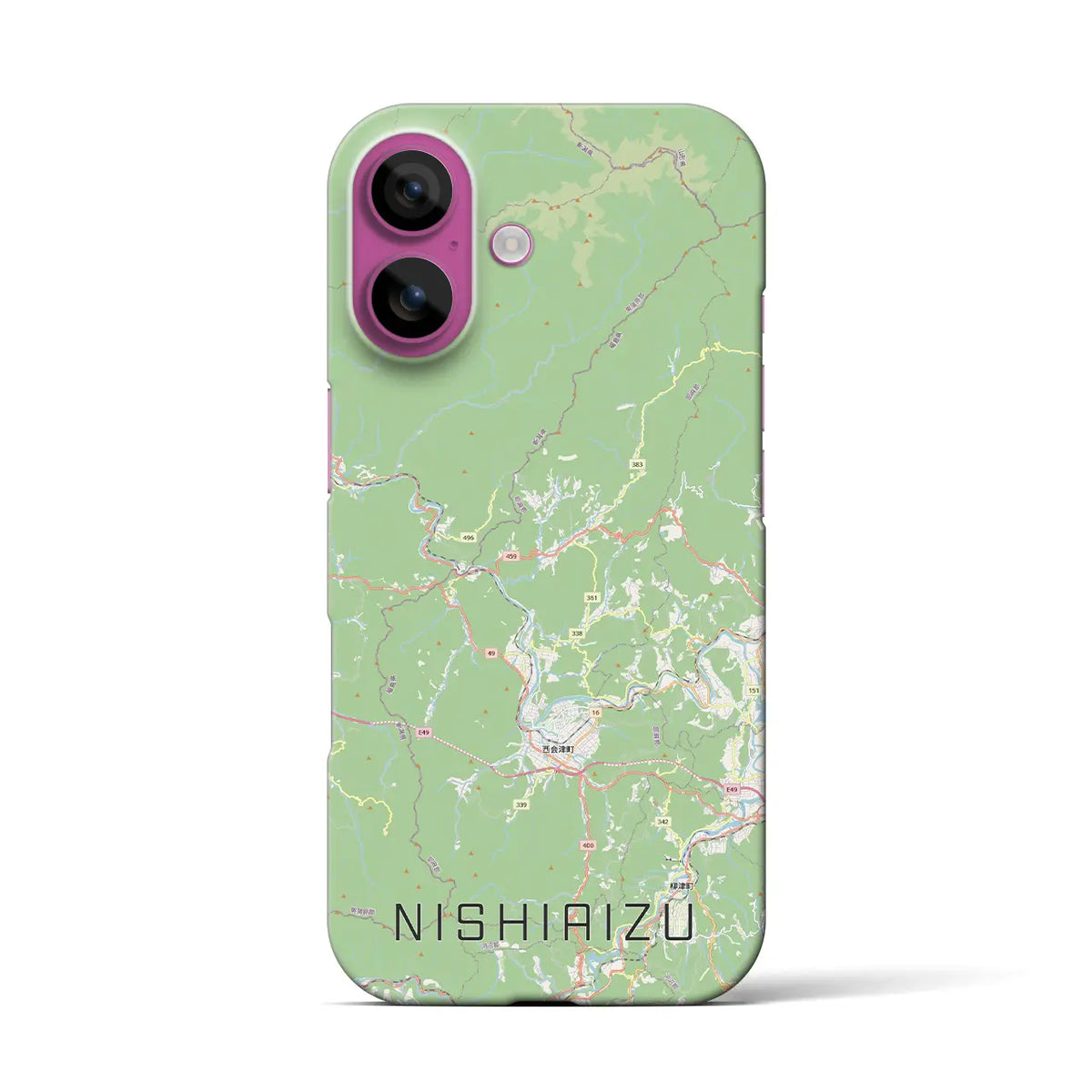 【西会津(福島県)】地図柄iPhoneケース(バックカバータイプ)
