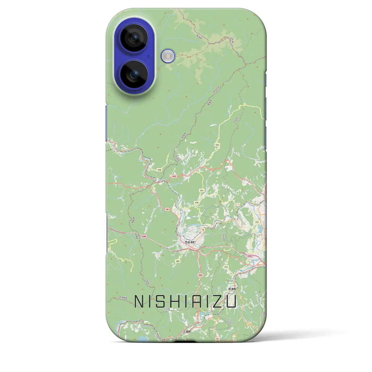 【西会津(福島県)】地図柄iPhoneケース(バックカバータイプ)