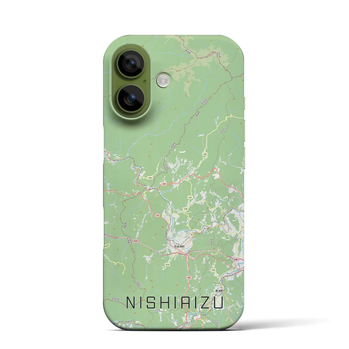 【西会津(福島県)】地図柄iPhoneケース(バックカバータイプ)